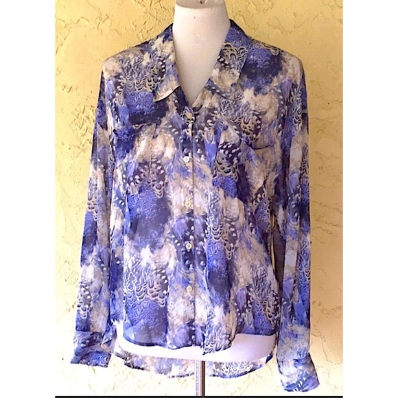 Free People chiffon button down shirt - Picture 1 of 6